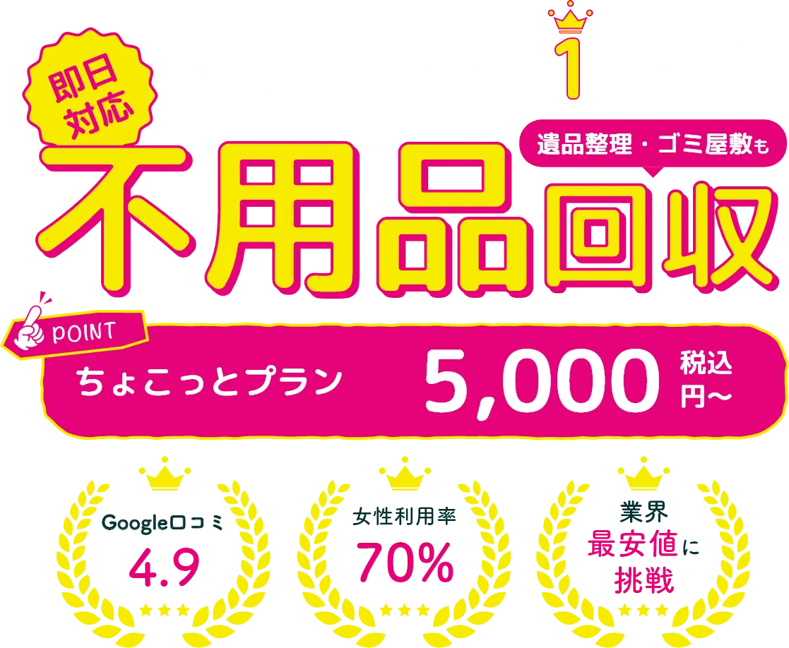 不用品回収:5000円～